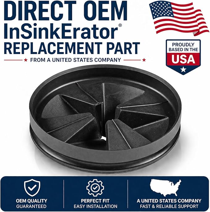 Replacement for Insinkerator Antimicrobial Quiet Collar Sink Baffle Part# QCB-AM, Evolution Garbage Disposals, 3.25" diameter, Replacement for InSinkErator QCB-AM Sink Baffle Splash Guard