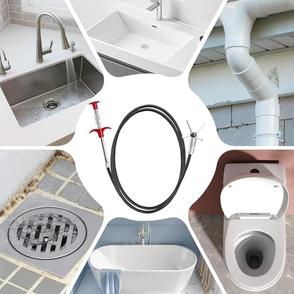 33 Inch Drain Snake Hair Drain Clog Remover, Flexible Grabber Claw Pick Up Reacher Tool - Gutter Cleaning Tools for Home Sink, Bathroom Tub,Drain, Toilet, Tight Spaces
