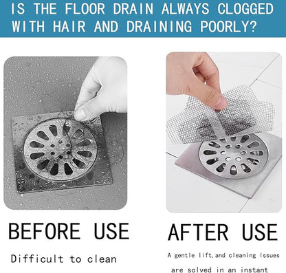 Disposable Hair Catcher Shower Drain Cover Bathroom Strainer Stickers Dog Hair Catcher Cover for Showers bathtubs，mesh Filter Sink Strainer Stickers 60pcs 3.9 x 3.9 Inch