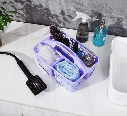 Portable Shower Caddy Basket,Convenient Cleaning Supplies Organizer with Compartments and Handle,Ideal for Bathroom, Bedroom, Kitchen, College Dorm,Garden,etc.12.4" x 7.4" x 5.1"Purple