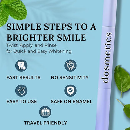 Teeth Whitening Pen 3 Pack, Teeth Stain Remover Pen for Coffee Wine Tea Soda, Enamel Safe Stain Repellant Pen for Teeth Whitening Without Sensitivity, Over 60 Applications, 2ml