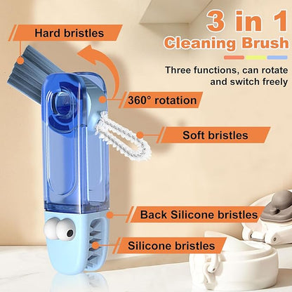 3 in 1 Cup Lid Cleaning Brush, Gap Cleaner Brushs - Home Kitchen Multifunctional Bottle Cleaning Brush Set, Portable Travel Bottle Lid Cleaner Tools