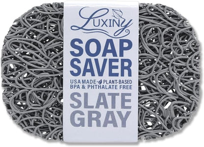 Soap Savers for Bar Soap, American Made by Luxiny, Lifts Soap in Soap Dishes & Shower Soap Holders -Handmade Soap Lasts Longer -Made from Plant Based Material (Slate Gray)