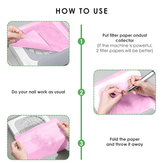 220 Sheets Nail Dust Collector Filter Paper: Disposable Dust Vacuum Filter for Most Nail Dust Fan Extractor Machine, Dust Cleaner Replacement Filter Paper Nail Tech Supplies Accessories for Home Salon