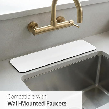Customizable Faucet Mat for Kitchen Sink: 30"Lx5.5"W Long Absorbent Edge Protector & Splash Guard for Large Double bowl Sink- Cut to Fit 2, 3, 4 Holes Faucet & Irregular Sink with Soap Dispenser