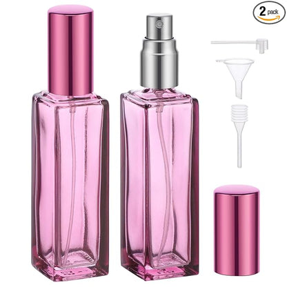 Segbeauty 2pcs Travel Perfume Bottle, 20ml Mini Perfume Refillable Bottle Empty, Portable Leakproof Glass Atomizer Sprayer for Perfume Cologne Fine Mist Sprayer Travel Kit Makeup Spray Bottles Set