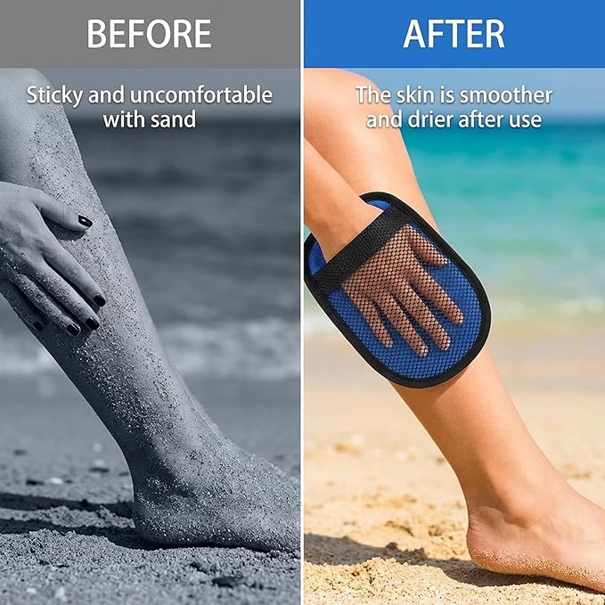 4pcs Sand Remover Mitt, Sand Remover for Beach, Quick Sand Cleaner for Swimming, Beach Volleyball, Children's Sandbox Play and Pet Cleaning, Blue and Pink Color Set