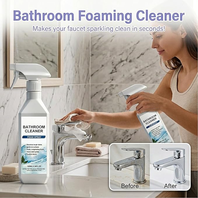 Scale Remover Bathroom Cleaner - 100ml Scale Remover Bathroom Cleaner for Tiles, Glass, Stainless, Steel, Sinks