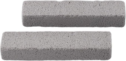 2-Pack Pumice Stone Cleaning Sticks with Handle for Toilet Bowl, Pool Tile, Grill and Bathroom - Removes Hard Water Rings, Lime, Calcium and Rust Stains