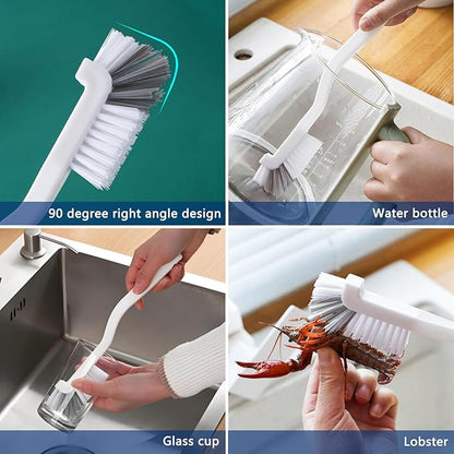 13Pcs Small Cleaning Brush Set, Hard Bristle Crevice Cleaning Brush, Long Handle Household Cleaning Tool Suitable for Cups, Bottles, Teapots, Corners, Sinks, Faucets, Toilets