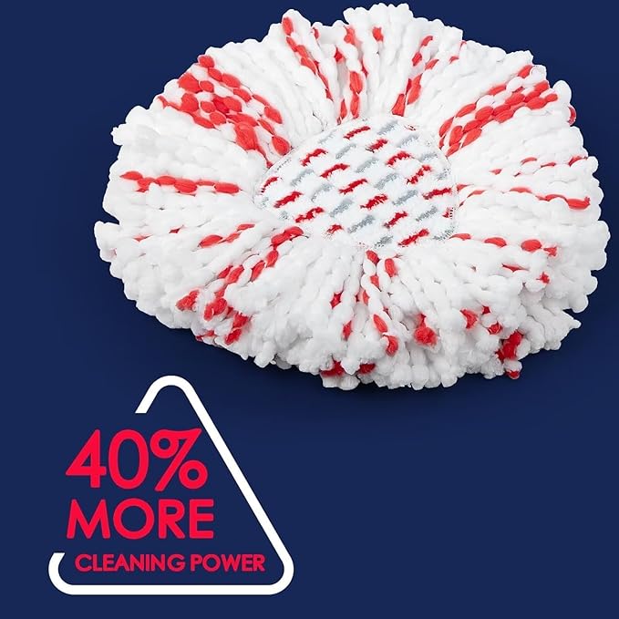 Spin Mop Replacement Heads Compatible with O-Cedar EasyWring 1-Tank System - Microfiber Mop Head Refills for Deep Floor Cleaning, Scrub Pad for Tile Hardwood Kitchen, 3Pack