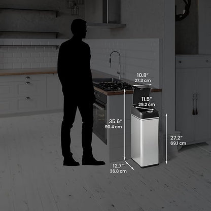 iTouchless 13 Gallon and 2.5 Gallon Automatic Touchless Sensor Kitchen Cans with Odor Control System, Stainless Steel, Includes 4 Filters (CDZT02CF02)