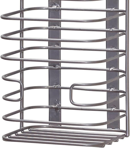 Household Essentials Cabinet Door Trash Bag Holder, Steel Frame, Satin Nickel Powder Coating, Perfect for Disposable Bags and Other Necessities, Easy Installation, Hardware Included