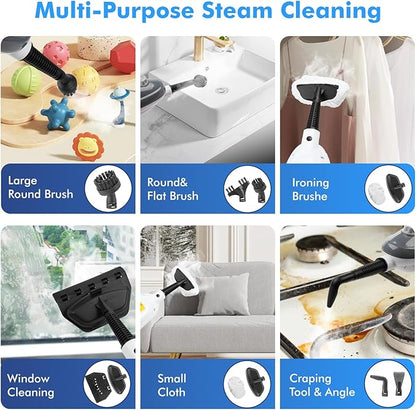 Steam Mop - All-in-one Detachable Floor Steamer with 11 Accessories, Multipurpose Steamer for Hardwood Floors, Clothes,Windows,Tiles,Carpet, Powerful Handheld Steam Cleaner for Home Use