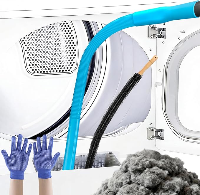 Upgraded Dryer Vent Cleaner Kit: Universal Vacuum Hose Attachment for Lint Removal Fits All Vacuums Cleaner Vacuum Hose With Brush Lint Brush Gloves