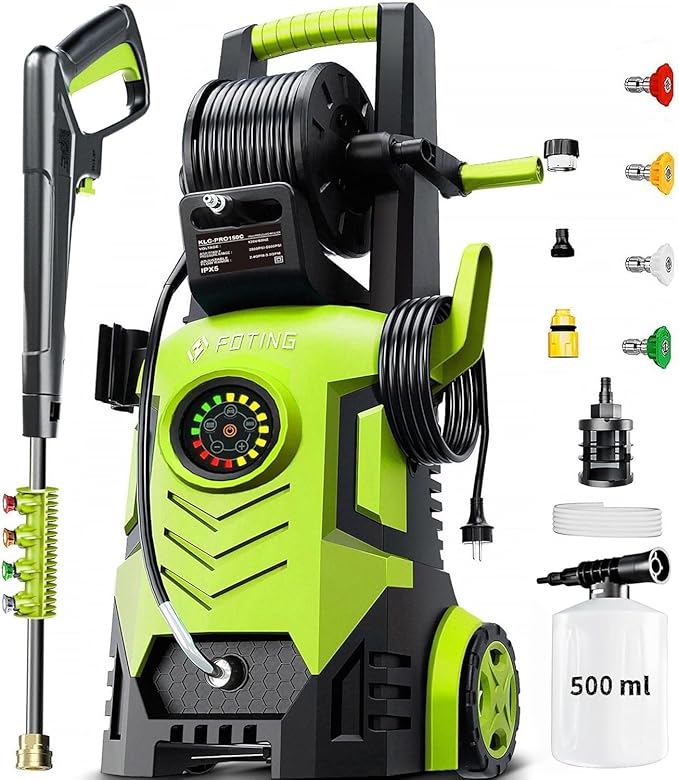 5000 MAX PSI P*ressure Washer 2026 NEW, Touch Screen 8 Level, 4 N*ozzles and F*OAM C*annon, P*ower Cleaner (Yellow)