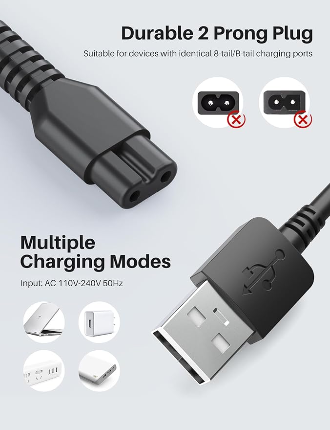POPCHOSE Replacement USB Charging Cable, Charger Cord Compatible Fabric Shaver SN2268, Fit for Bymore Lint Remover SN2268 Fuzzs Pills Pilling Trimmer 5V Power Cord Charging Line