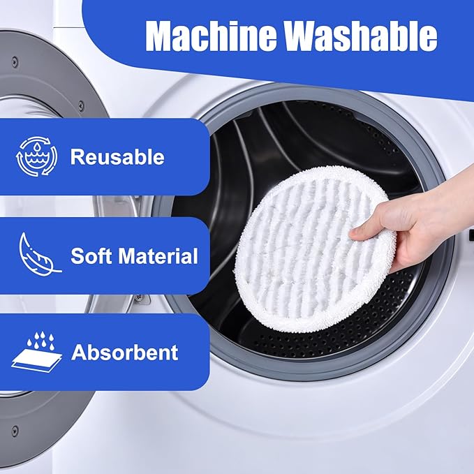 8 Pack Steam Mop Pads Compatible with Shark S8201 S8001 S7001 S7201 S7005 S7000 Series, S7000AMZ S7001TGT– Microfiber Replacement Scrub Pad, All-in-One Reusable Cleaning Refills for Hard Floor