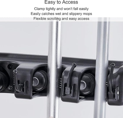 Mop Bucket and Broom Holder Cleaning Supplies Garden Tool Organizer Rack Cleaning Cart on Wheels Broom Storage Cabinet Freestanding Broom Closet for Garden Gara