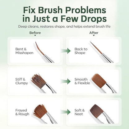 Modelones Nail Art Brush Cleaner & Restorer for Nail Polish/Extension Gel/Solid Builder Gel/Dip Powder/Acrylic with nail art brush Manicure Kits DIY Salon at Home - 80ml, W/Pro Brush