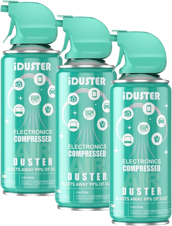 Compressed Canned Air Duster for Computer - iDuster Air Duster Compressed Air Can, 1PCS(3.5oz) (Pack of 3)