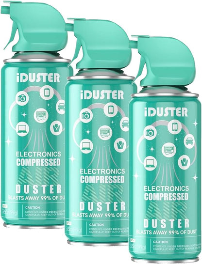 Compressed Canned Air Duster for Computer - iDuster Air Duster Compressed Air Can, 1PCS(3.5oz) (Pack of 3)