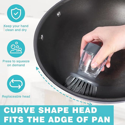 Soap Palm Brush Storage Set, 1 Piece Kitchen Brush with Bracket for Cleaning Pots, Pans and Sinks Scrub Brush Kitchen Scrub Brush