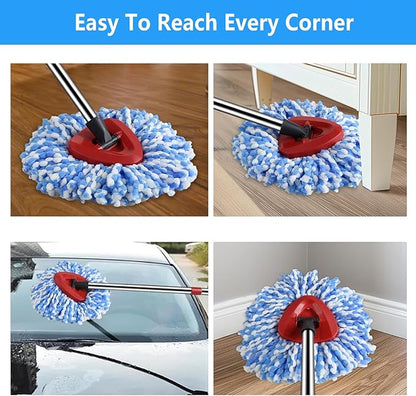 [10 Pack]Mop Heads Replacements, Spin Mop Replacement Head Deep Cleaning Machine Washable and Easy Replace,Spin Mop Refill Replacement Head 100% Microfiber,Mop Head Compatible with RinseClea