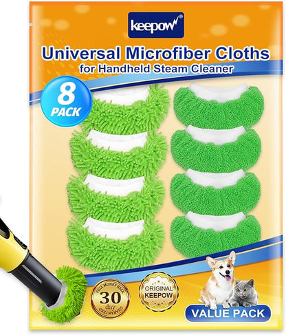 Steam Cleaner Accessories Microfiber Cloth for Handheld Steam Shot Reusable Washable Steam Mop Pads Compatible with Bissell Steam Shot/Wagner/McCulloch and Most of Handheld Steam Cleaners, 4+4 Pack