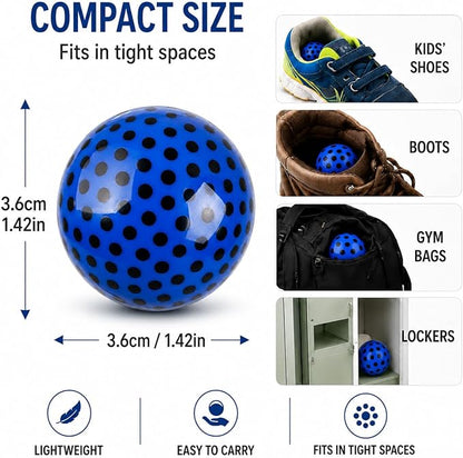 Knixmax Sneaker Deodorizer Shoe Freshener Balls, Odor Eaters for Shoes Boots Mules, Smell Eliminator Ball for Gym Gear Bags and Lockers, Cologne Scent, Pack of 6, Colorful