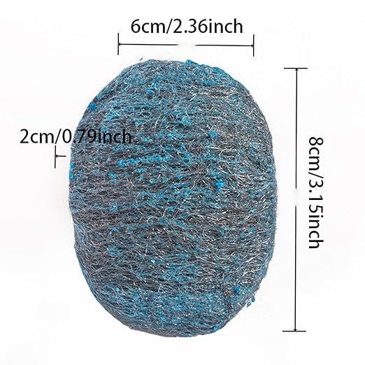 10 PK Steel Wool Soap Pads - Metal Scouring Cleaning Pads for Dishes, Pots, Pans, and Ovens - Pre-Soaped scrubbing Pad for Easy Cleaning of Dishes, Pans, Ovens and Pots (Blue, 8x6x2cm)