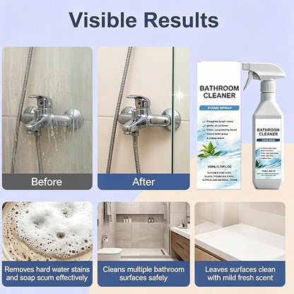Scale Remover Bathroom Cleaner,Bathroom Descaler Foam Cleaner Spray,Fast-Acting Limescale Cleaner,Tiles, Glass, Stainless, Steel, Sinks (2pcs)
