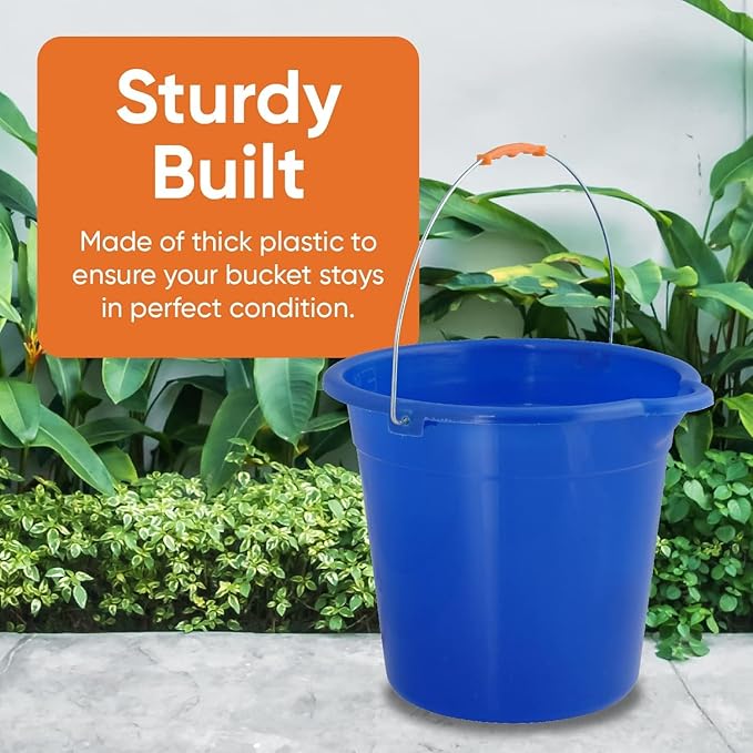Mop Bucket 2.5 Gallon Bucket for Cleaning - Plastic Car Wash Bucket with Grip Handle - Royal Blue, Small Durable Plastic Pail for Fishing, Mopping, Cleaning Camping -10 Liter