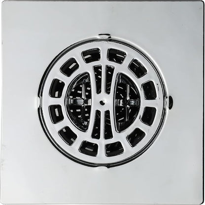Danco Square Shower Drain Hair Catcher for Stand-Alone Shower Drain, 4-1/4 in. Shower Drain Cover, Shower Drain Protector, Chrome (11015)