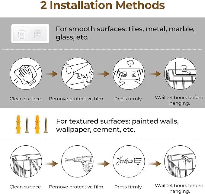 StorageWorks Trash Bag Holder with Lid, Wall Mount Seagrass Plastic Bag Holder for Kitchen, Cabinet and Countertop