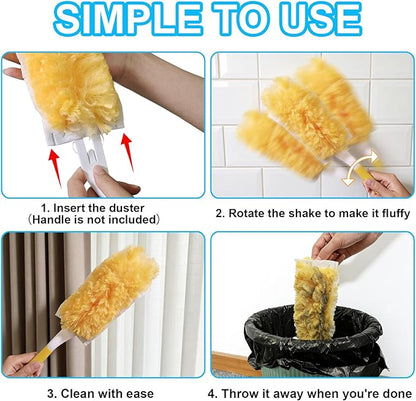 20 Pack Heavy Duty Duster Refills for Swiffer, Multi-Surface 360° Disposable Dusters Kit for Cleaning Dusting Electronics Furniture Blind Ceiling Fan (Handle is Not Included)