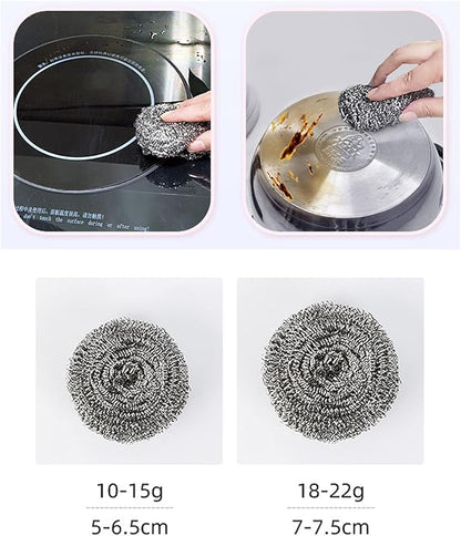 48 Pack Stainless Steel Scourers Sponges,Steel Wool scrubbers for stoves, pots, Cooker Hoods, etc. That are Difficult to Clean (48 Pack-Small 10 gram)