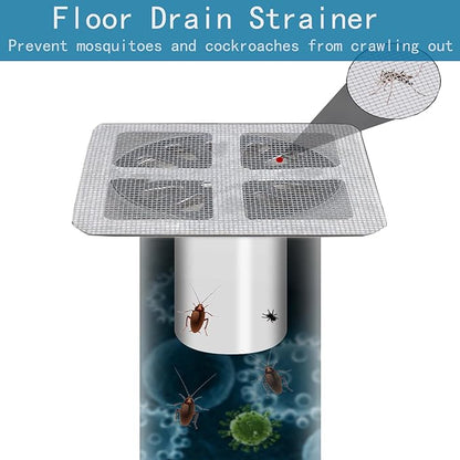 Disposable Hair Catcher Shower Drain Cover Bathroom Strainer Stickers Dog Hair Catcher Cover for Showers bathtubs，mesh Filter Sink Strainer Stickers 60pcs 3.9 x 3.9 Inch