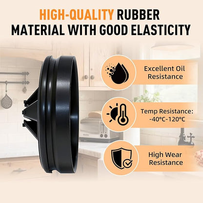 2PCS Garbage Disposal Splash Guards, 3 3/8" Upgraded Noise-Reducing Nitrile Collar Drain Plug, Sink Baffle QCB-AM Replacement for InSinkErator Evolution Series, Black
