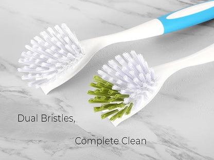 Dish Brush with Handle, Firm & Stiff Bristles Dish Scrubber for Pots, Pans & Sink Cleaning, 20 Bulk Pack