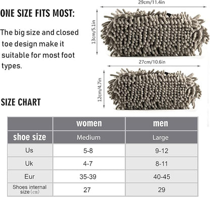Kigai Microfiber Cleaning Slippers Black Green Plaid Washable Mop Shoes Slipper for Men/Women House Floor Dust Cleaner, Size L