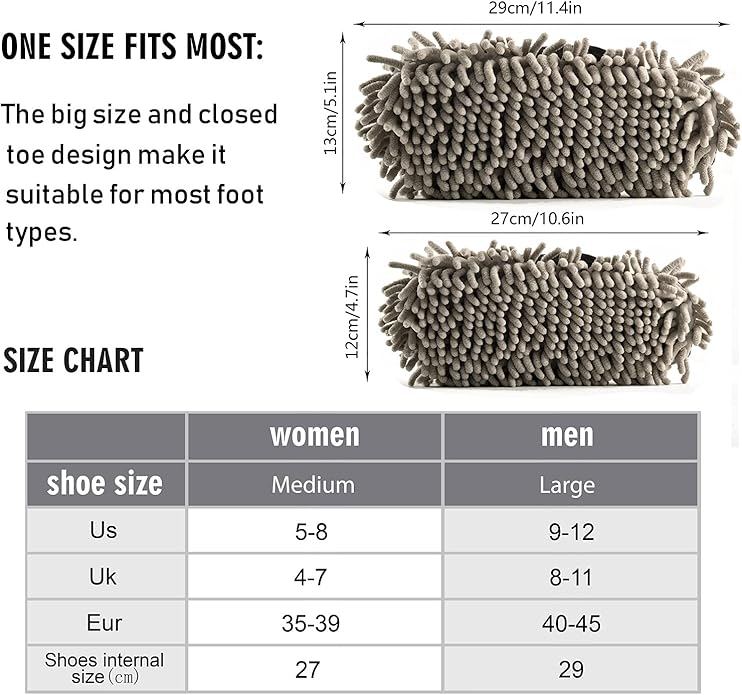 Microfiber Cleaning Slippers Gamepad Washable Mop Shoes Slipper for Men/Women House Floor Dust Cleaner, Size L