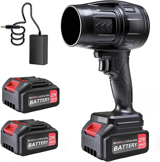 21V Cordless Leaf Blower with Batteries and Charger–980000RPM,Lightweight High-Speed Air Blower for Lawn Care,Patio& Driveway to Cleaning Leaves and Dust,2.6AH Batteries