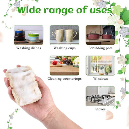 10 PCS Natural Sponges for Dishes, Loofah Dish Sponge for Kitchen Compostable Natural Loofah Sponges