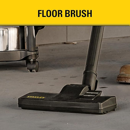 STANLEY Shop Vacuum Wet/Dry, 5 Gallon, 4 Horsepower, Stainless Steel Wet/Dry Vac Silver+Yellow+Black