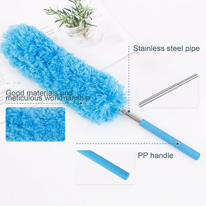Fiber Dusting Brush, Multifunctional Extendable Dusting Wand, Washable Ceiling Duster, Cobweb Ceiling Duster with Extension Pole, Cleaning Feather Dusters for Cleaning Ceiling Fan Furniture