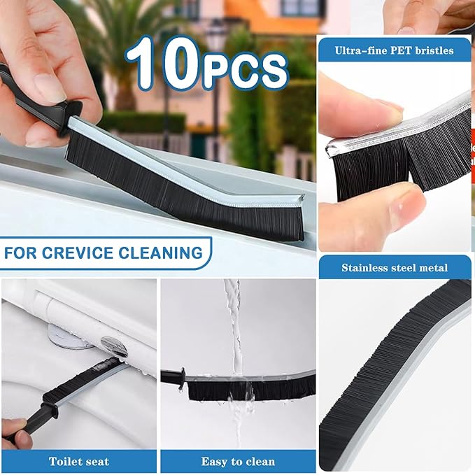 10pcs Crevice Cleaning Brush, Hard Bristle Crevice Cleaning Brush，Household Cleaning Brushes, Gap Cleaning Brushes for Toilet, Bathrooms, Kitchens, Bathtub, Sink, Windows
