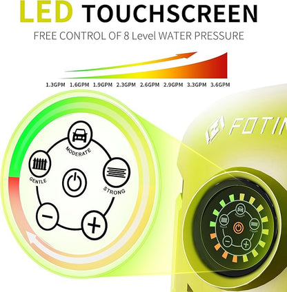 5000 MAX PSI P*ressure Washer 2026 NEW, Touch Screen 8 Level, 4 N*ozzles and F*OAM C*annon, P*ower Cleaner (Yellow)