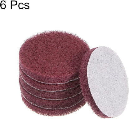 HARFINGTON 6pcs Drill Power Brush 3 inch Tile Scrubber Scouring Pads 320-400 Grit for Bathroom Kitchen Household Cleaning