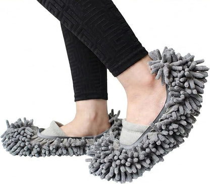 Microfiber Cleaning Slippers – Wearable Mop Shoes Worn on the Feet, Reusable Hand-Washable Non-Slip Floor Cleaning Slippers for Hardwood & Tile